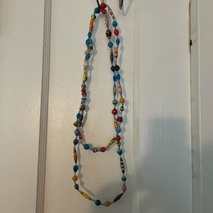 Handmade paper bead necklace